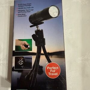 Adjustable Black Tripod Flashlight